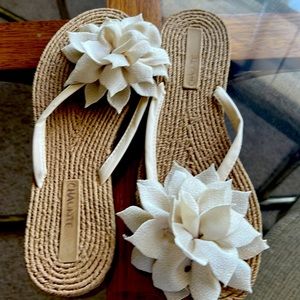 Barely worn flower sandals size medium